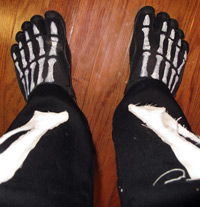 Another use for Vibram Five Fingers: skeleton feet!  
